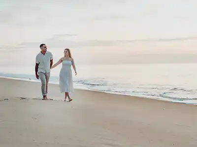 Beach Engagement photo of couple in Ocean City, Maryland